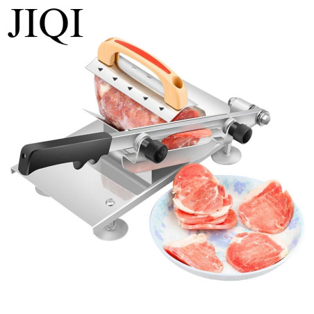 Cortadora manual JIQI: acero inoxidable, espesor ajustable para carne...